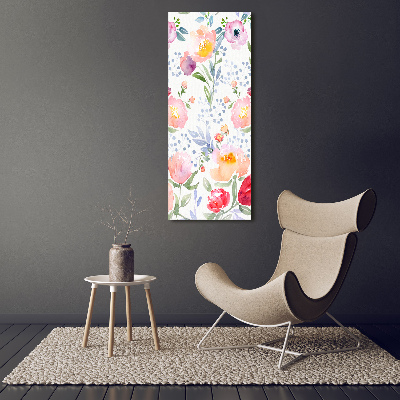 Tableau photo sur verre Illustration de coquelicots