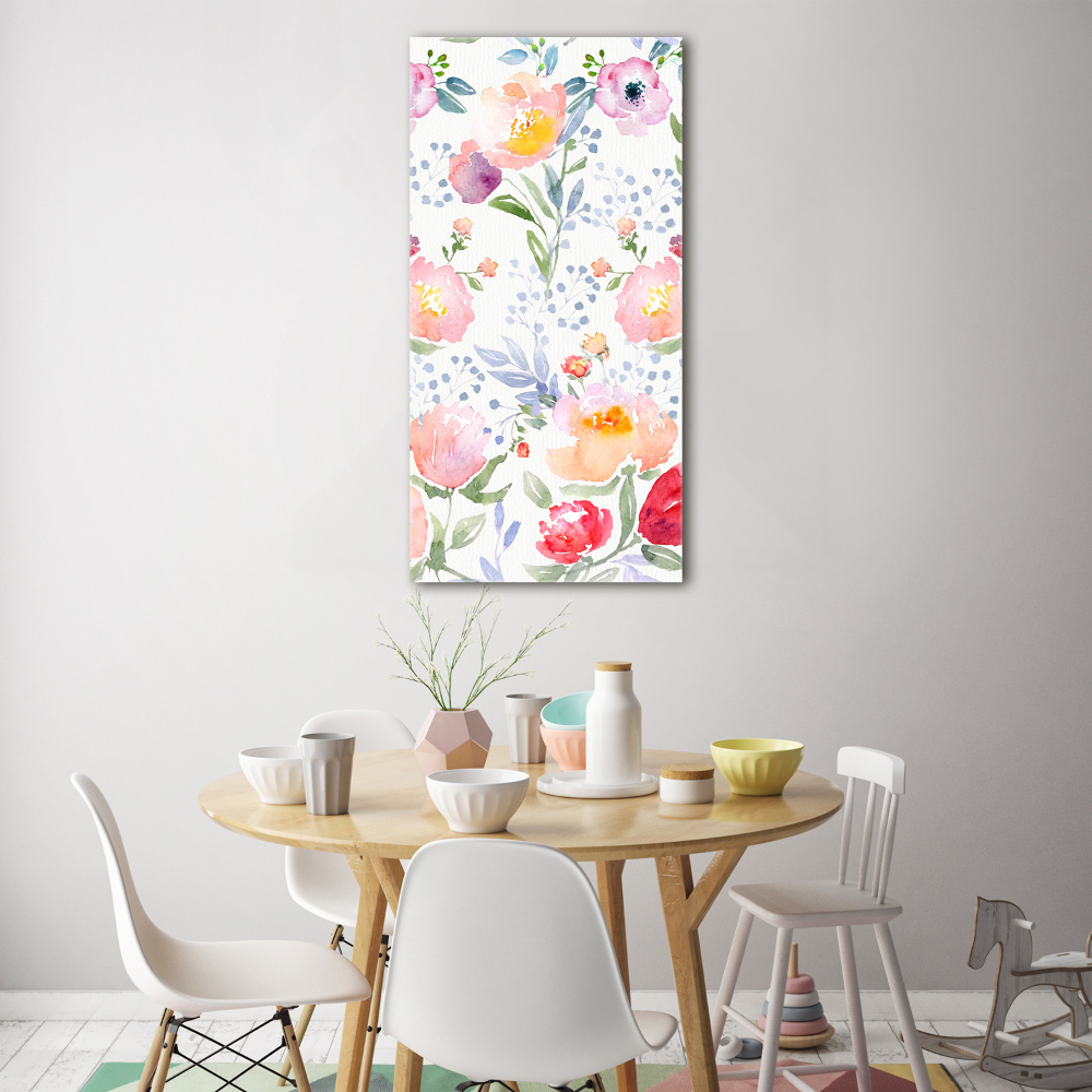 Tableau photo sur verre Illustration de coquelicots