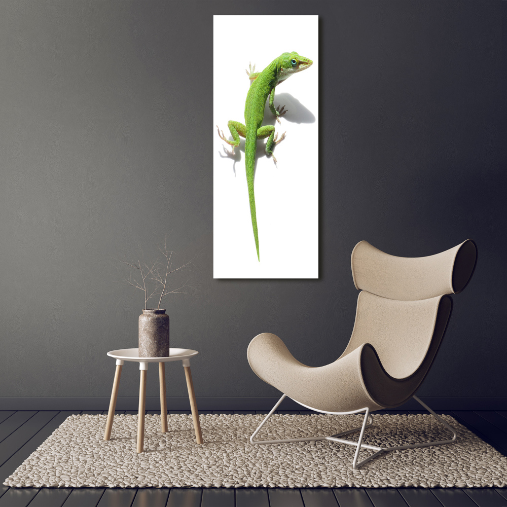 Tableau photo sur verre Lézard vert