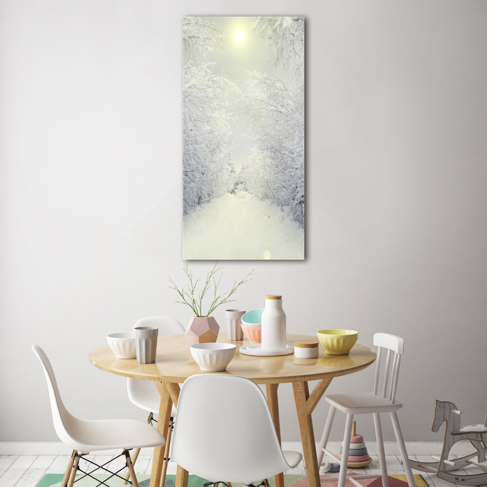 Tableau verre imprimé Forêt en hiver