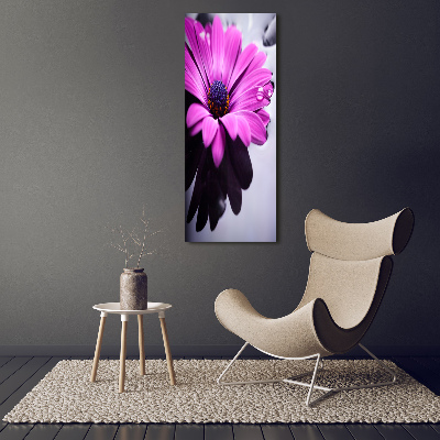 Tableau en verre Gerbera rose