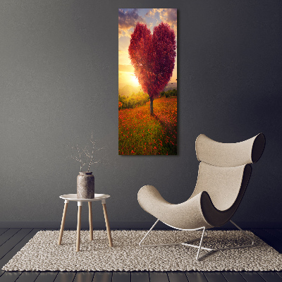 Tableau en verre Arbre à cœur