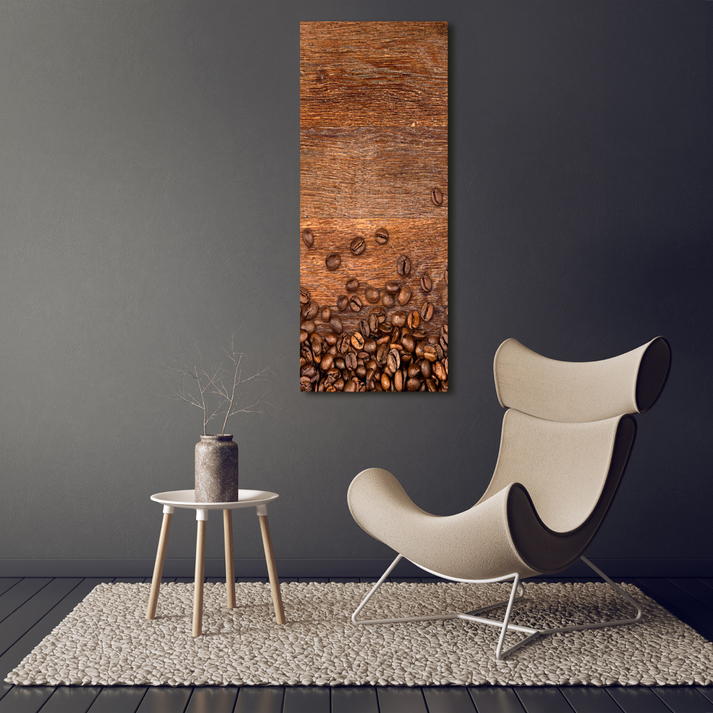 Tableau sur verre Grains de café noir