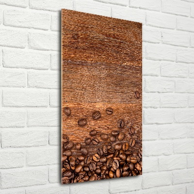 Tableau sur verre Grains de café noir