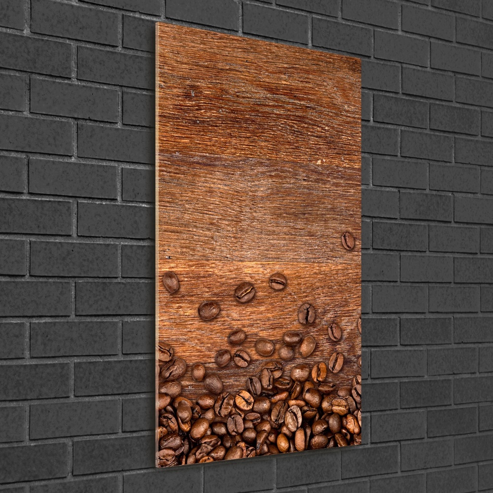 Tableau sur verre Grains de café noir