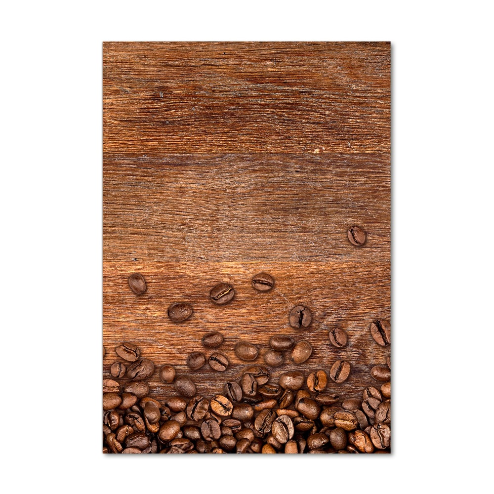 Tableau sur verre Grains de café noir