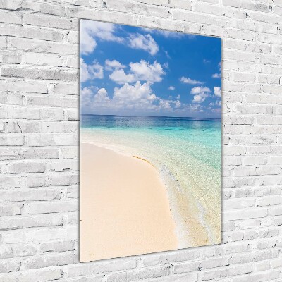 Tableau photo sur verre Plage Maldives