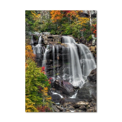 Tableau en verre Chute d'eau en automne