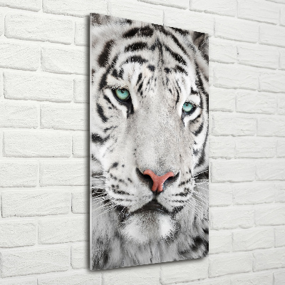 Tableau verre imprimé Tigre blanc