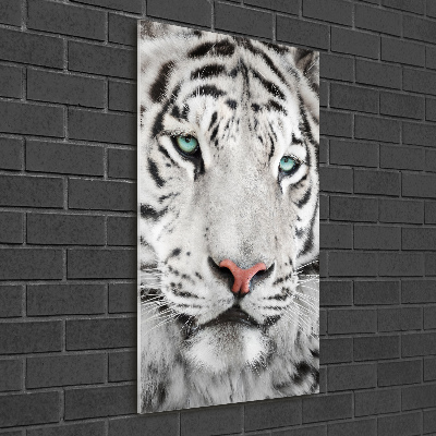 Tableau verre imprimé Tigre blanc