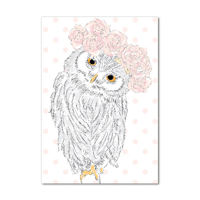 Tableau photo sur verre Hibou dans une guirlande