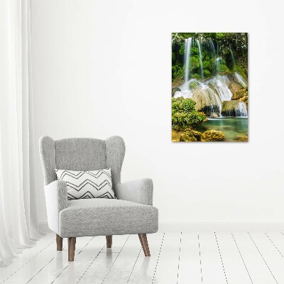 Tableau photo sur verre Cascade dans la jungle