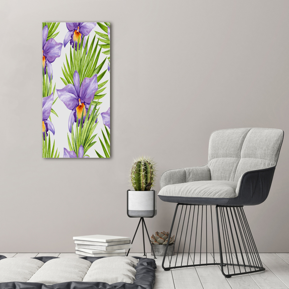 Tableau sur verre Orchidées et palmiers