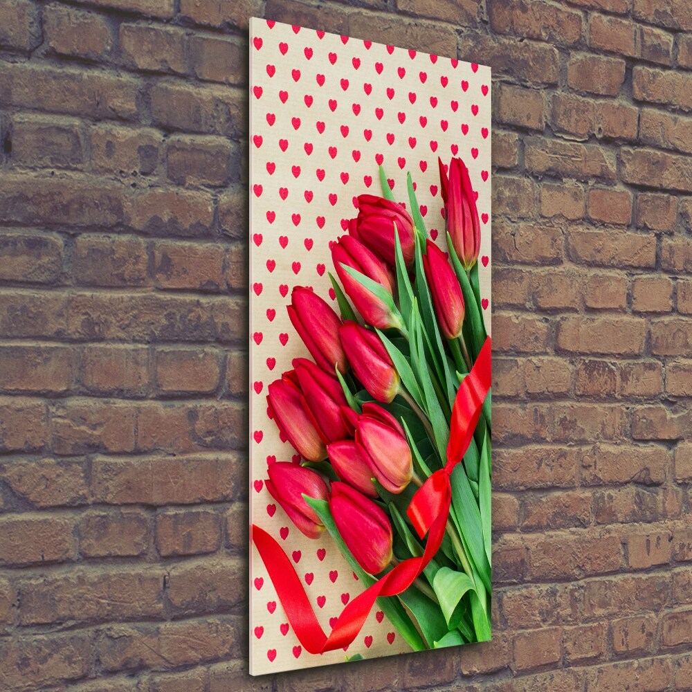 Tableau en verre Tulipes rouges