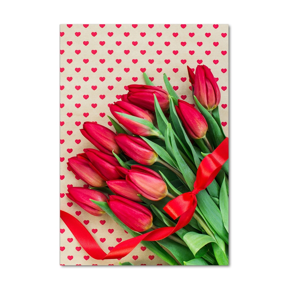 Tableau en verre Tulipes rouges