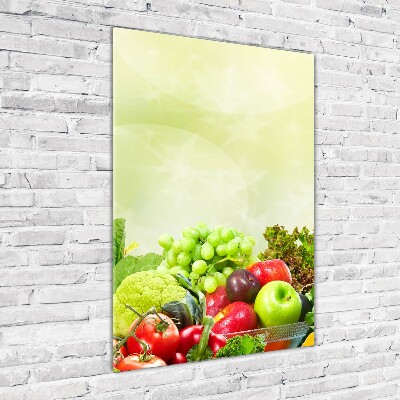 Tableau photo sur verre Légumes et fruits