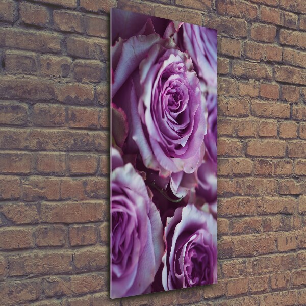 Tableau sur verre Roses violettes