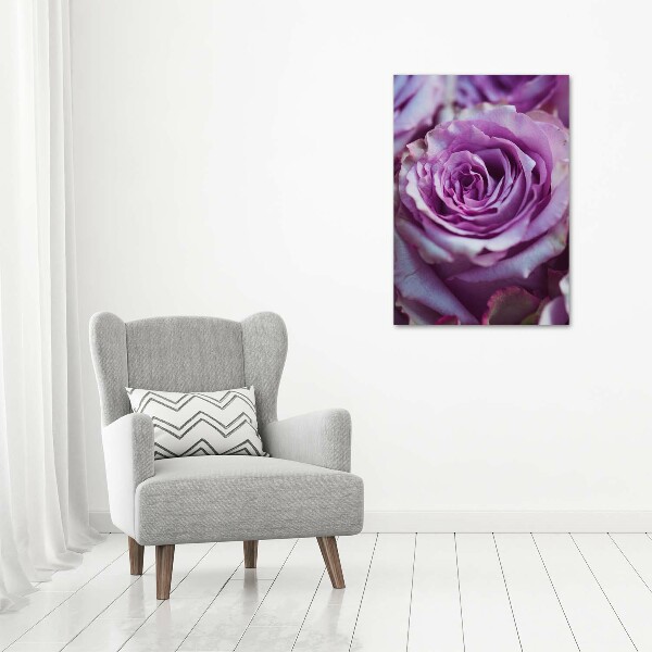 Tableau sur verre Roses violettes