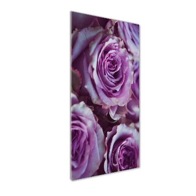 Tableau sur verre Roses violettes