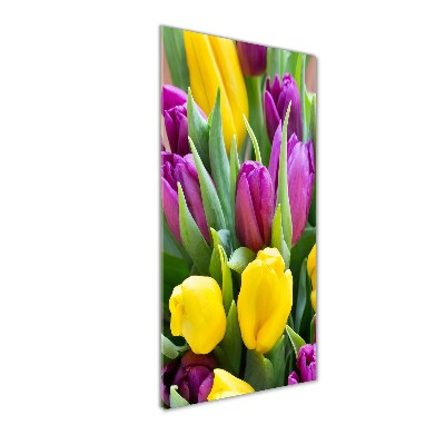 Tableau en verre Tulipes colorées