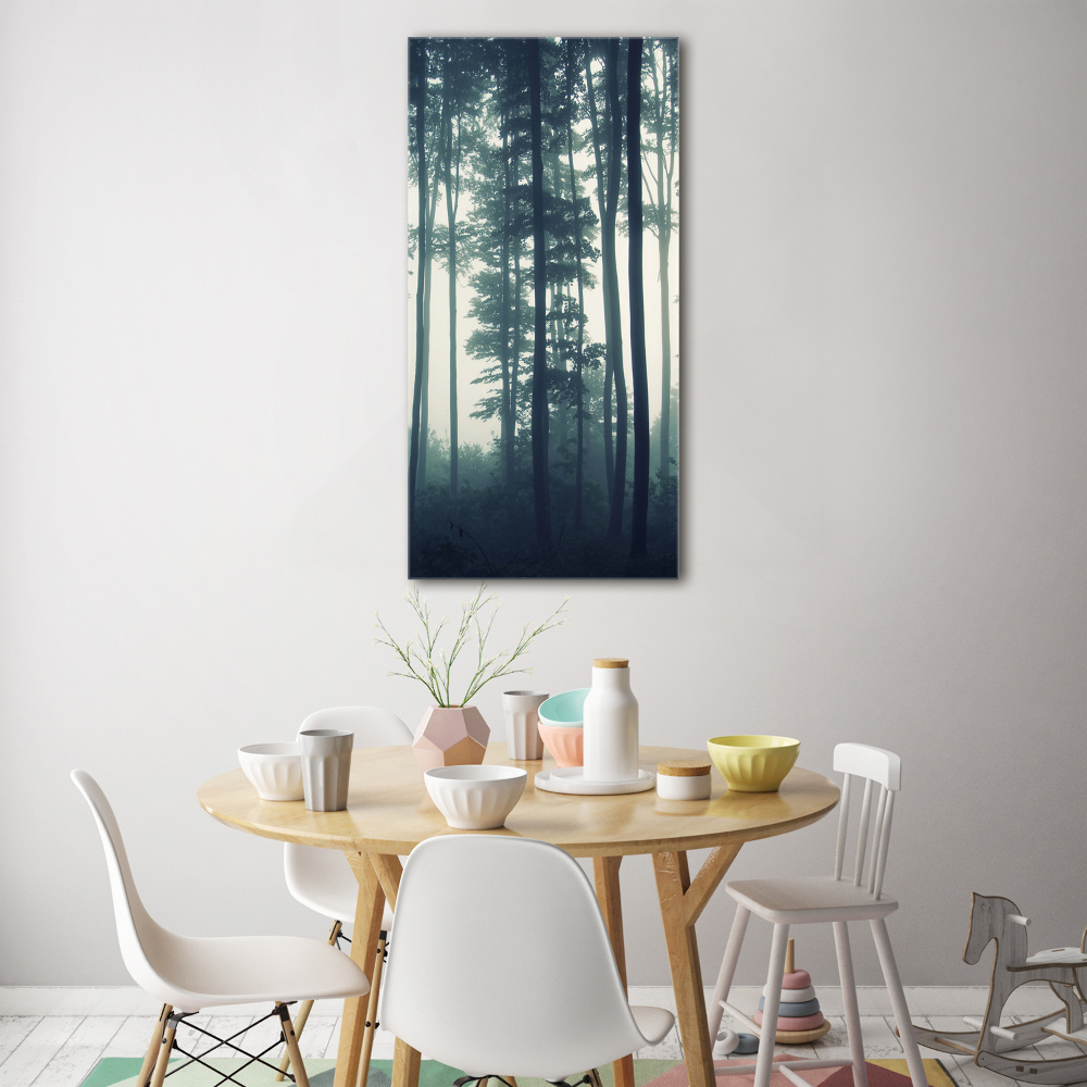 Tableau sur verre Brume dans la forêt