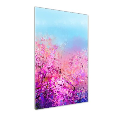 Tableau sur verre Fleur de cerisier plante