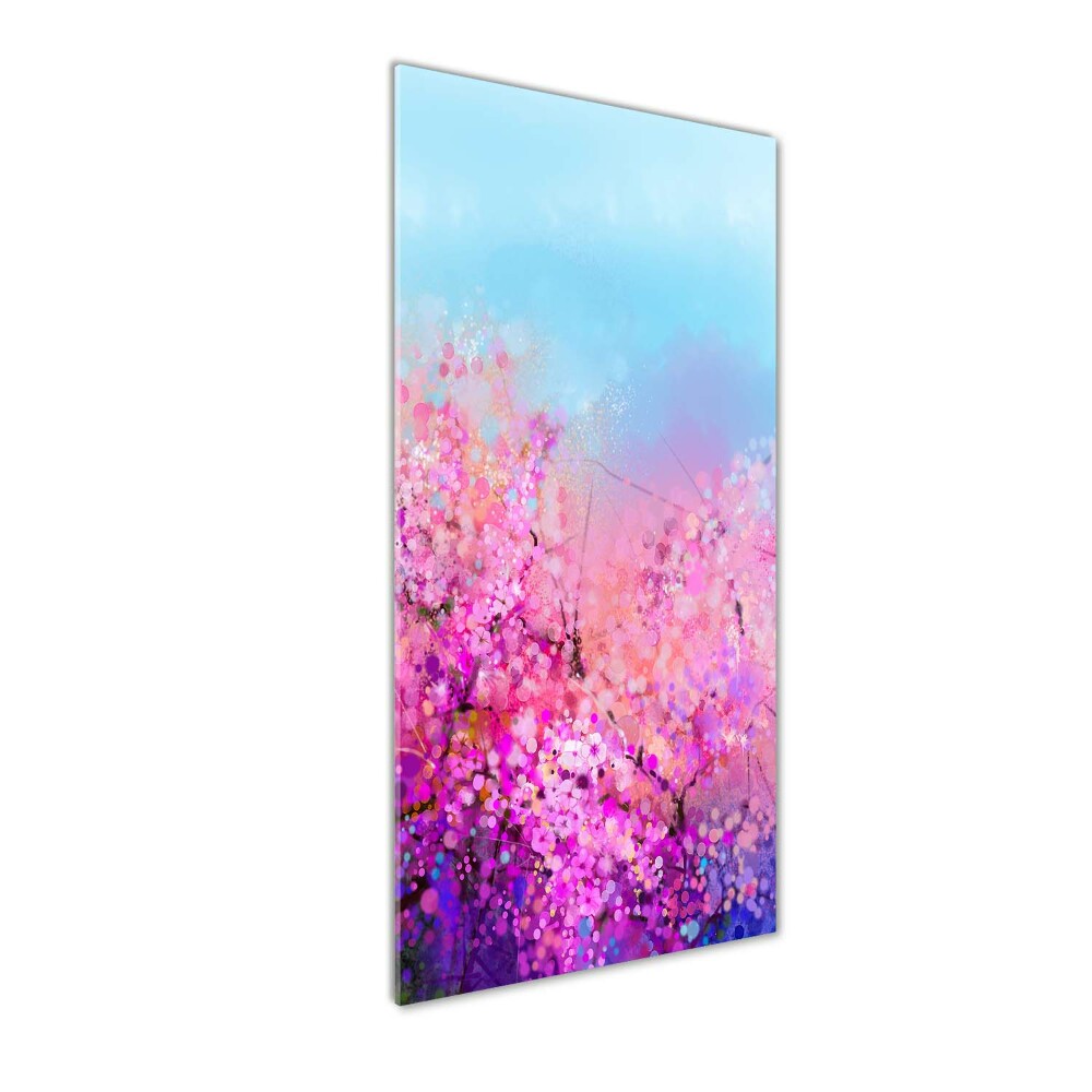 Tableau sur verre Fleur de cerisier plante