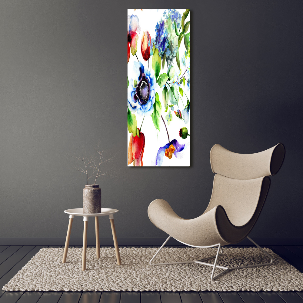 Tableau sur verre Fleurs des champs