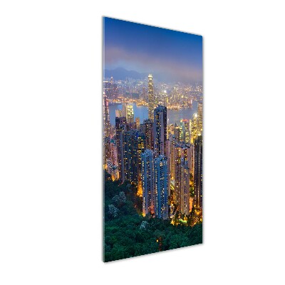 Tableau imprimé sur verre Hong Kong la nuit