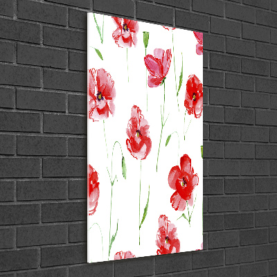 Tableau en verre Illustration de coquelicots