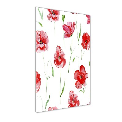 Tableau en verre Illustration de coquelicots