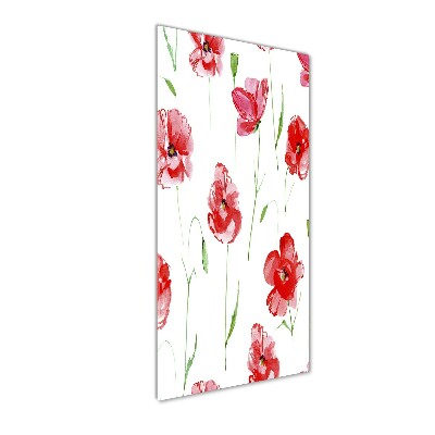 Tableau en verre Illustration de coquelicots