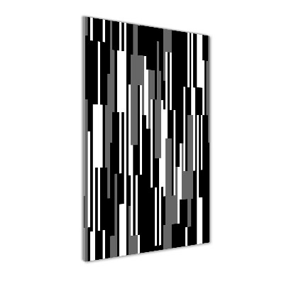 Tableau sur verre Lignes noires et blanches