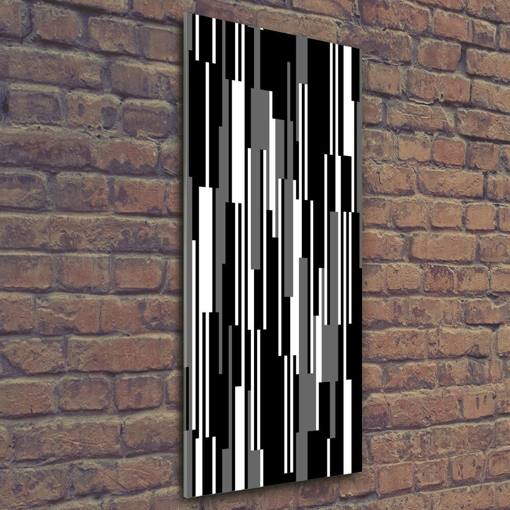 Tableau sur verre Lignes noires et blanches