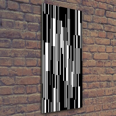 Tableau sur verre Lignes noires et blanches