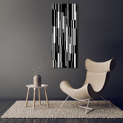 Tableau sur verre Lignes noires et blanches