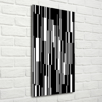 Tableau sur verre Lignes noires et blanches