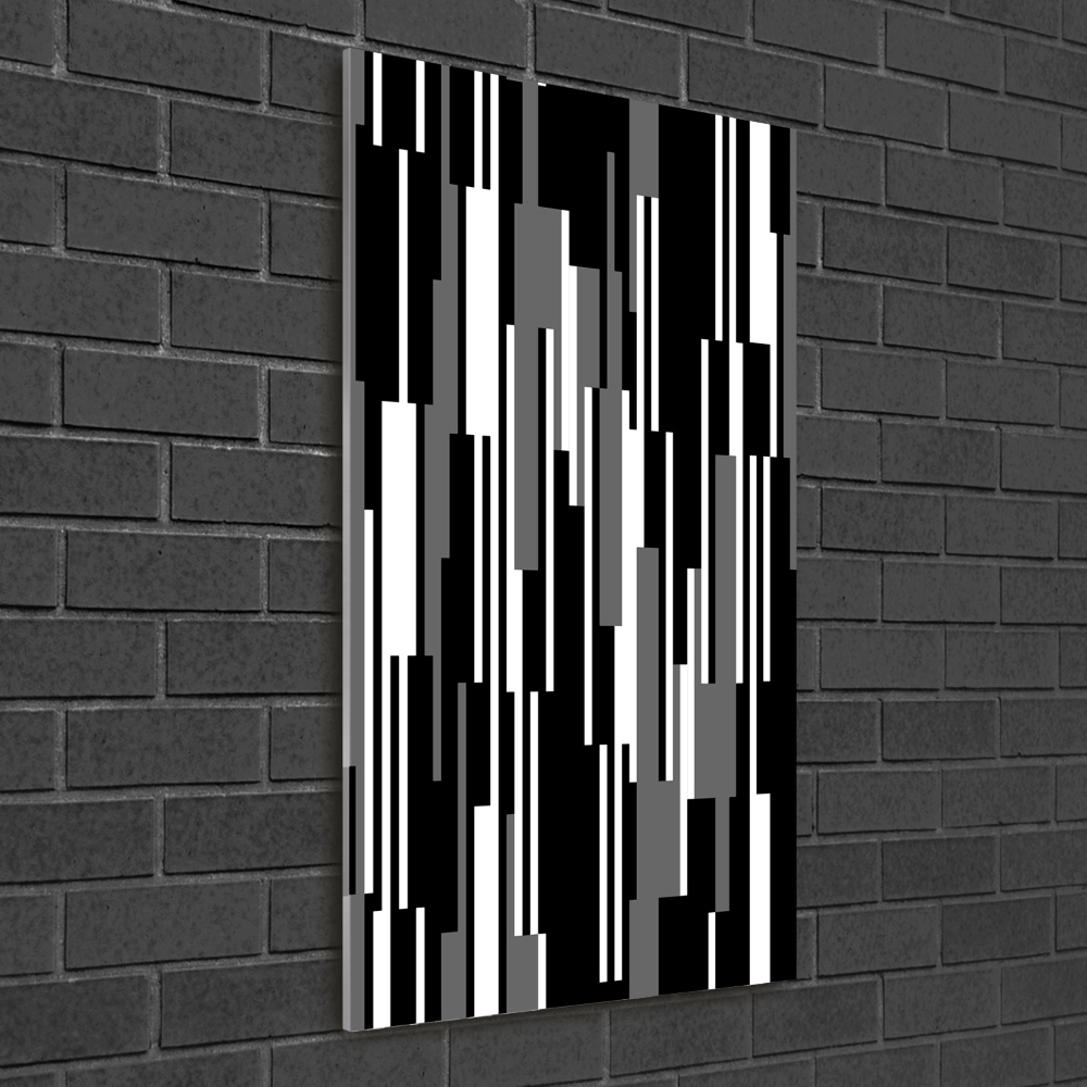 Tableau sur verre Lignes noires et blanches