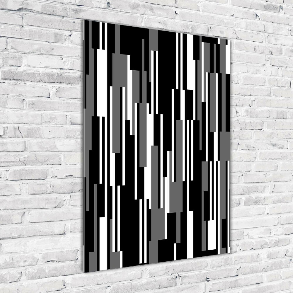 Tableau sur verre Lignes noires et blanches