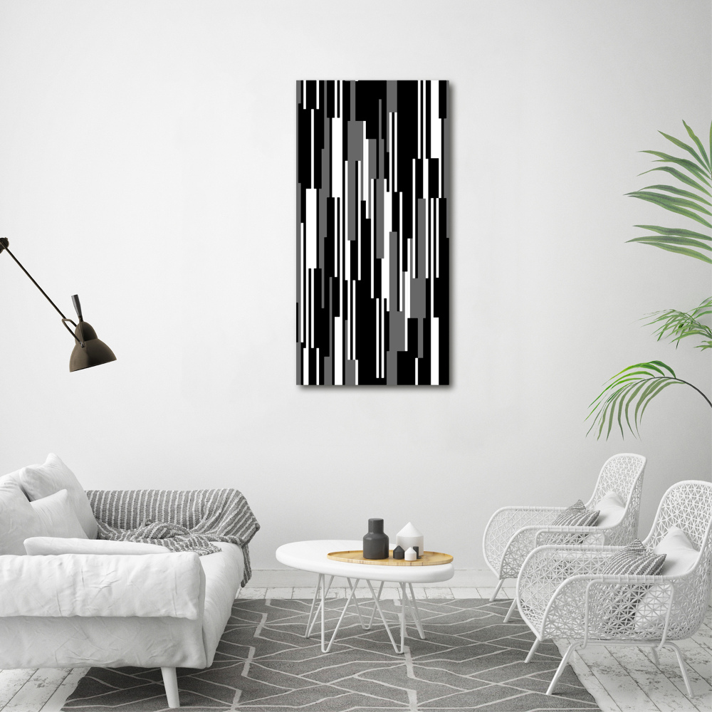 Tableau sur verre Lignes noires et blanches