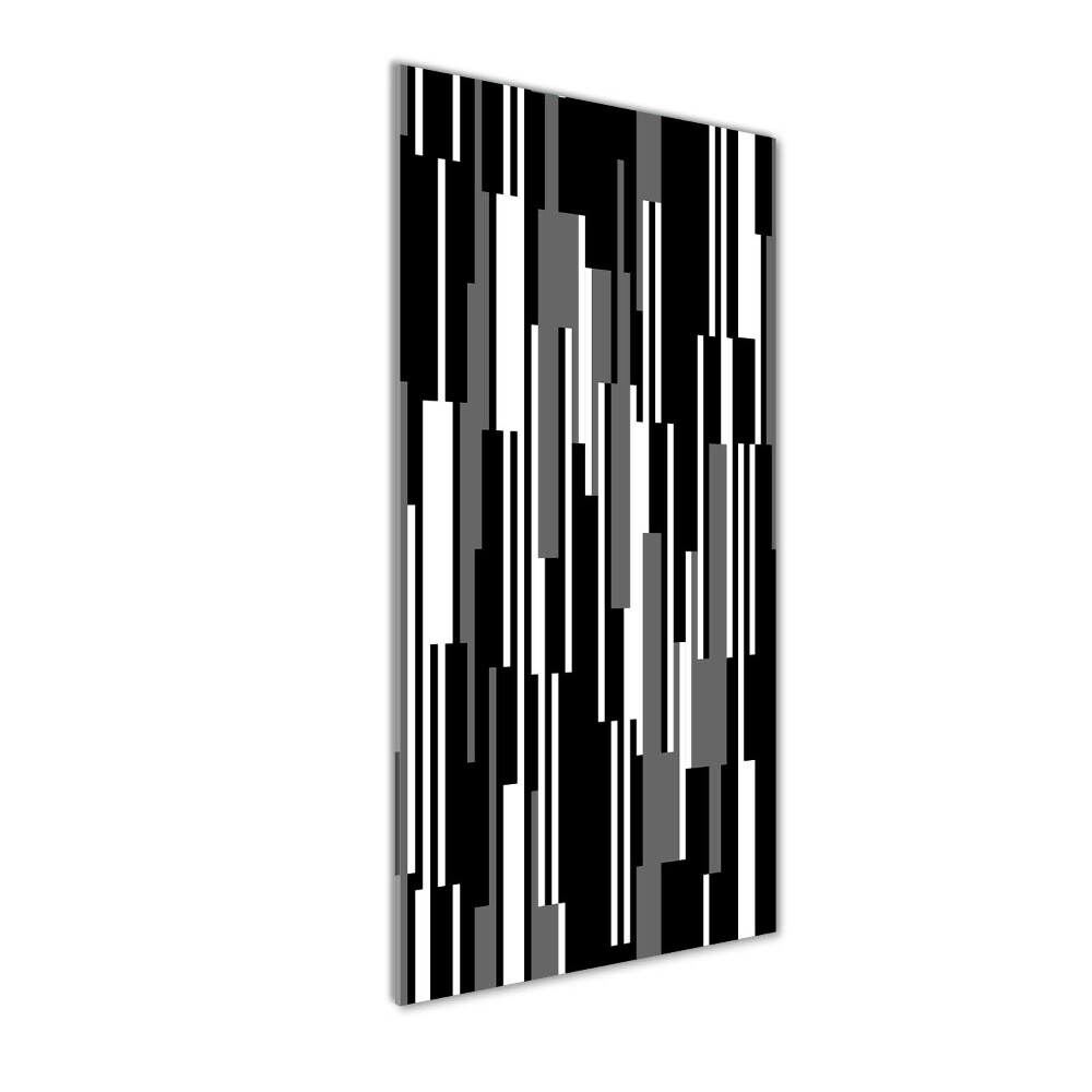 Tableau sur verre Lignes noires et blanches