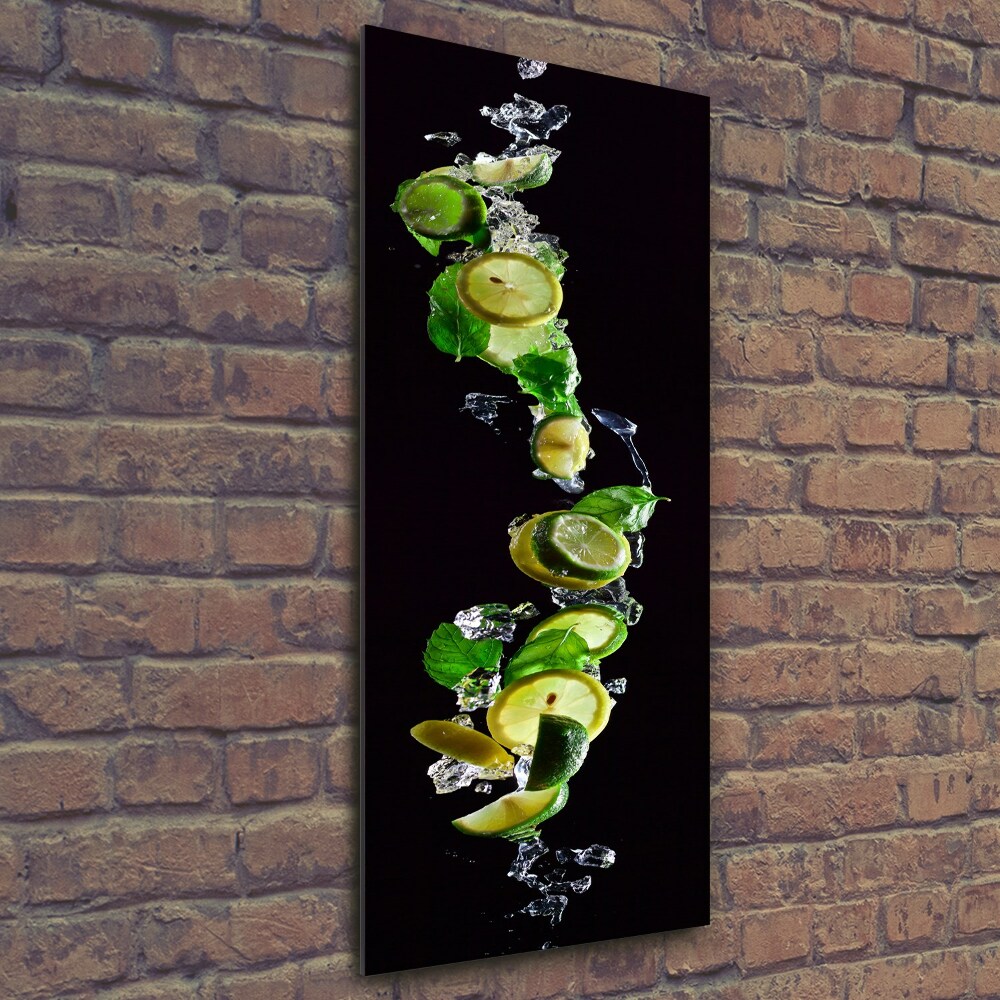 Tableau sur verre Limes et citrons