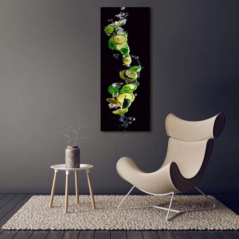 Tableau sur verre Limes et citrons