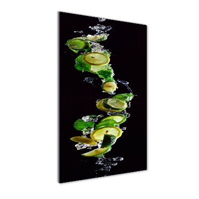 Tableau sur verre Limes et citrons