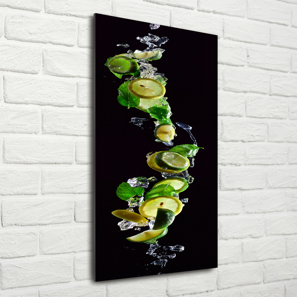 Tableau sur verre Limes et citrons