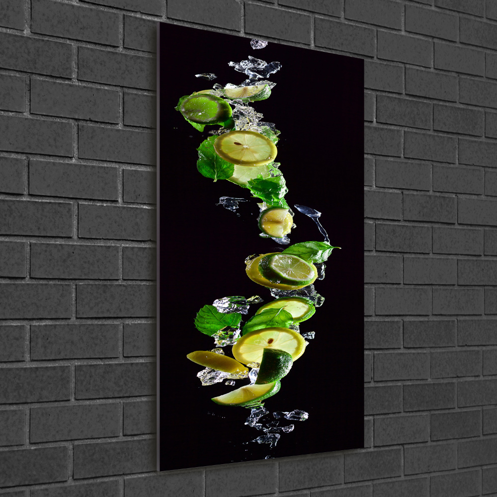 Tableau sur verre Limes et citrons