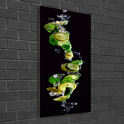 Tableau sur verre Limes et citrons