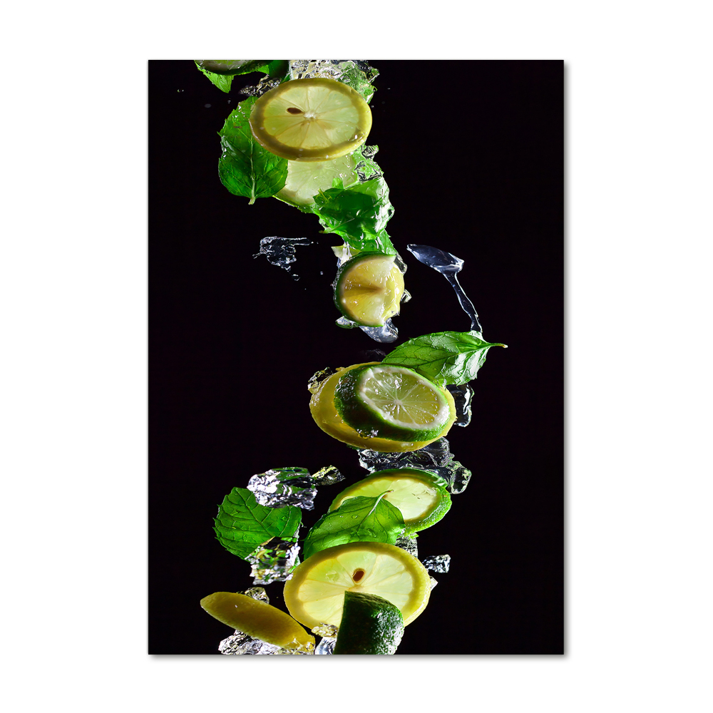 Tableau sur verre Limes et citrons