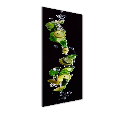 Tableau sur verre Limes et citrons