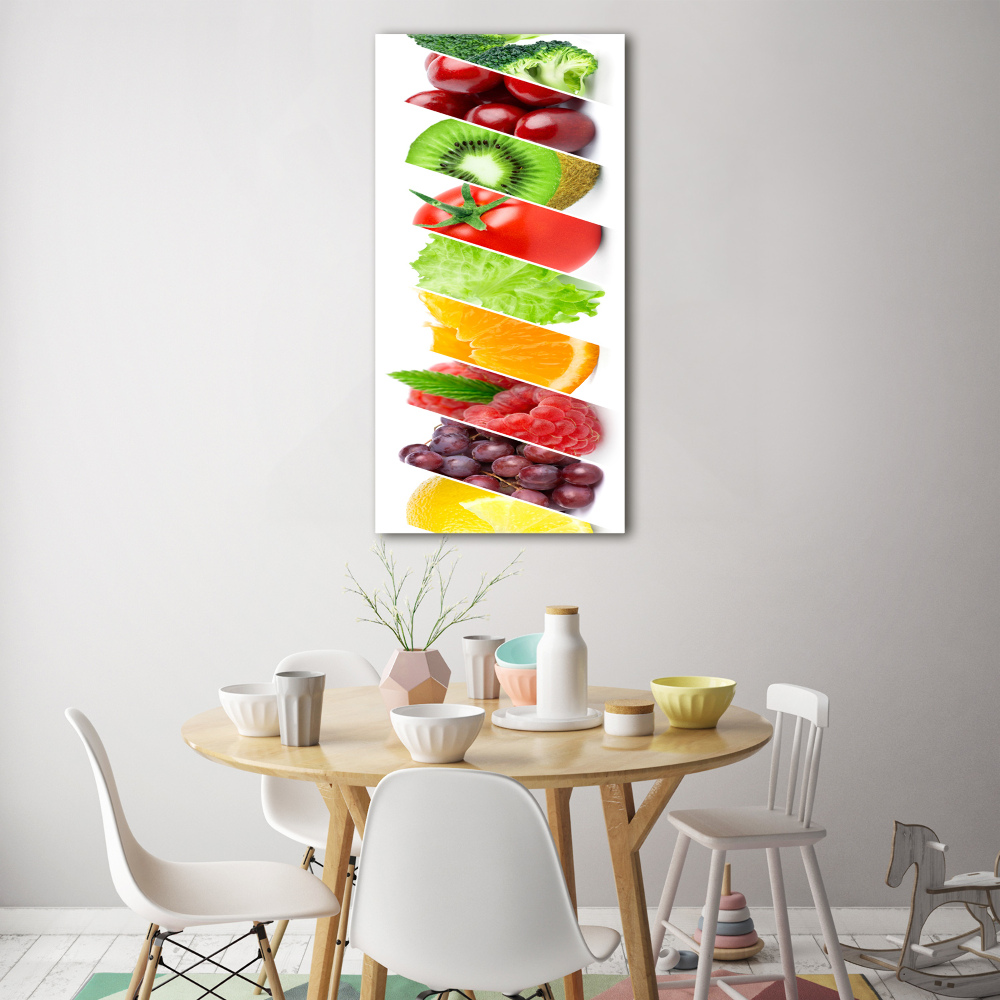 Tableau sur verre Légumes et fruits